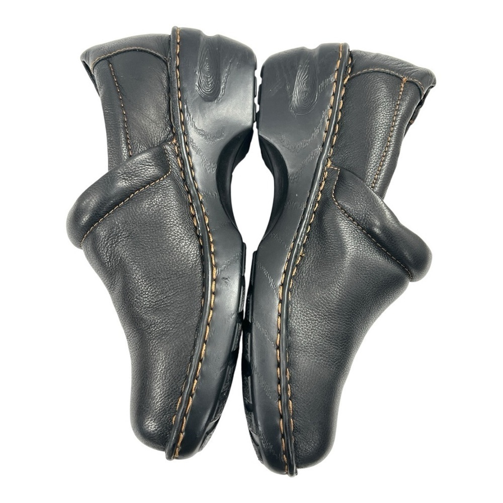 b.o.c. Dark Genuine Black Leather Casual Clogs Size 10 Like New Great For Work - Picture 4 of 7